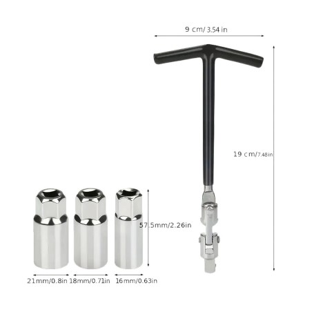Μπουζόκλειδο Σπαστό Σετ 16mm/18mm/21mm