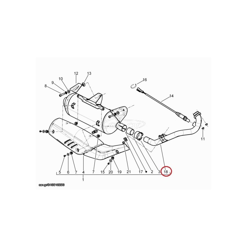 Λαιμός Εξάτμισης Γνήσιο Piaggio Beverly 300cc